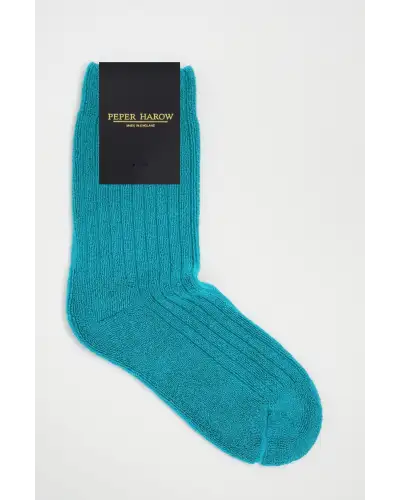 Men PEPER HAROW Ribbed Mens Bed Socks - Aqua £15.00