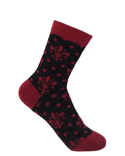 Women PEPER HAROW Fleur De Lis Womens Socks - Black £15.00