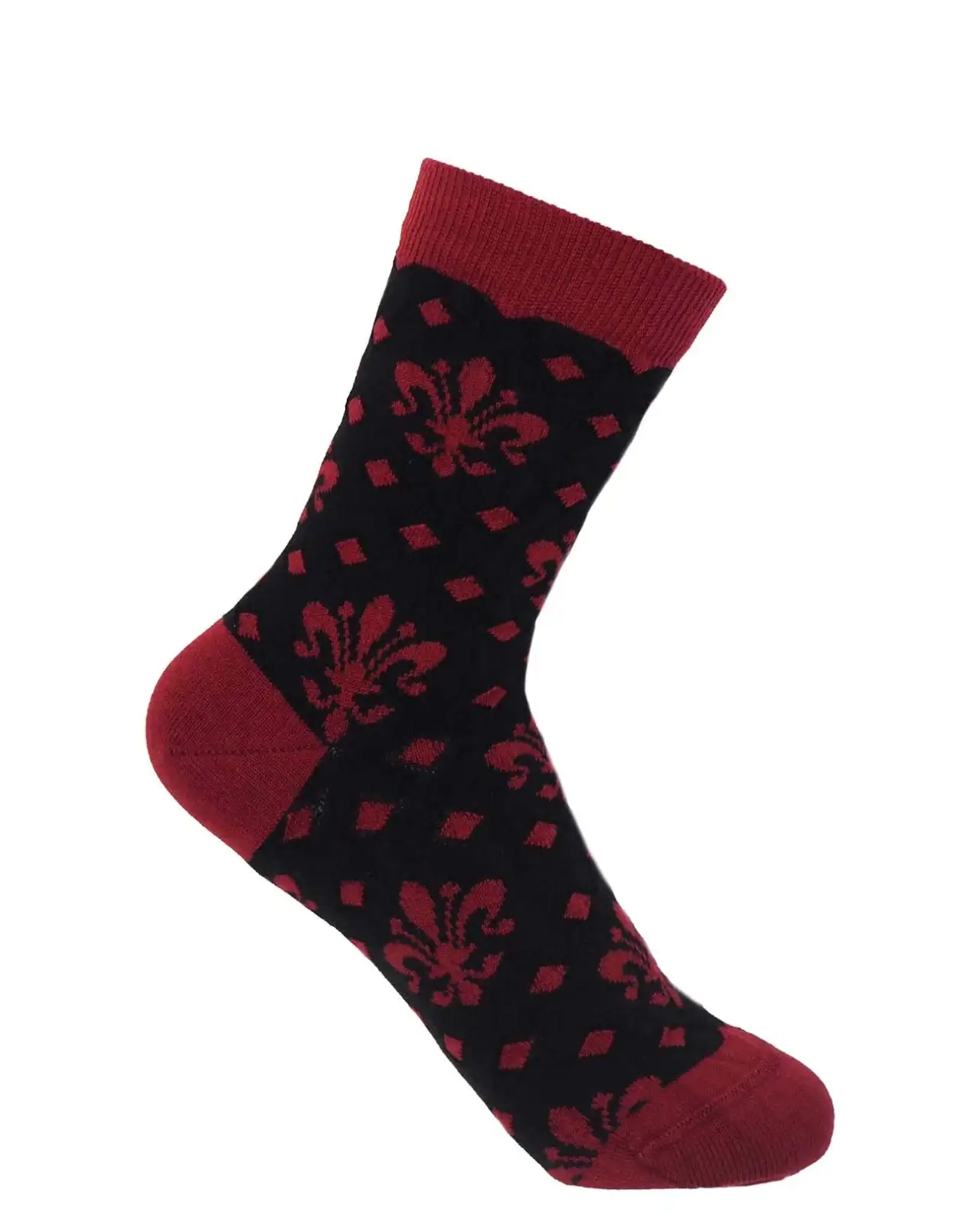 Women PEPER HAROW Fleur De Lis Womens Socks - Black £15.00