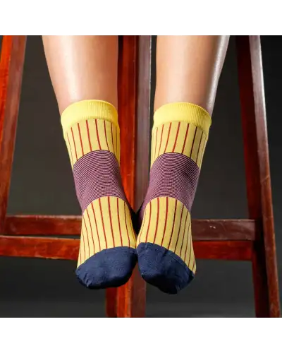 Women PEPER HAROW Oxford Stripe Womens Socks - Yellow £15.00