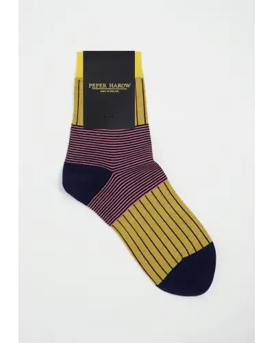 Women PEPER HAROW Oxford Stripe Womens Socks - Yellow £15.00