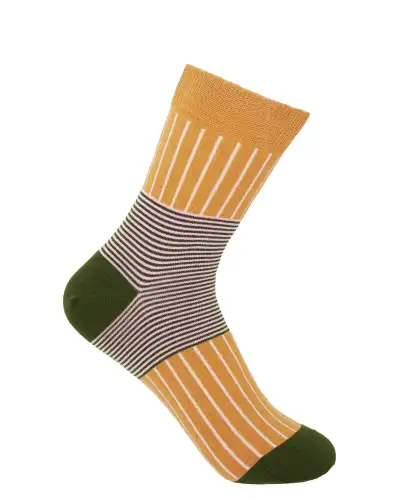 Women PEPER HAROW Oxford Stripe Womens Socks - Mustard £15.00