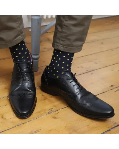 Men PEPER HAROW Pin Polka Mens Socks - Midnight £16.00