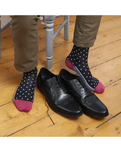 Men PEPER HAROW Pin Polka Mens Socks - Midnight £16.00