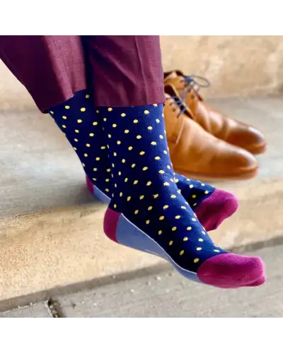Men PEPER HAROW Pin Polka Mens Socks - Midnight £16.00