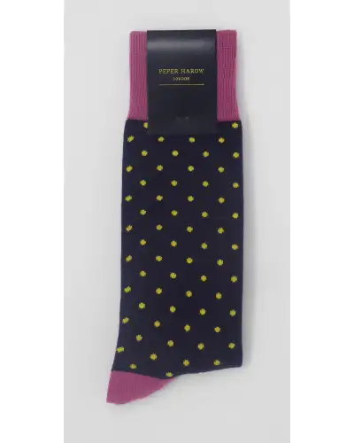 Men PEPER HAROW Pin Polka Mens Socks - Midnight £16.00