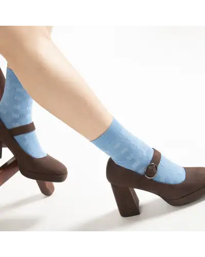 Women PEPER HAROW Battenberg Womens Socks - Blue £15.00