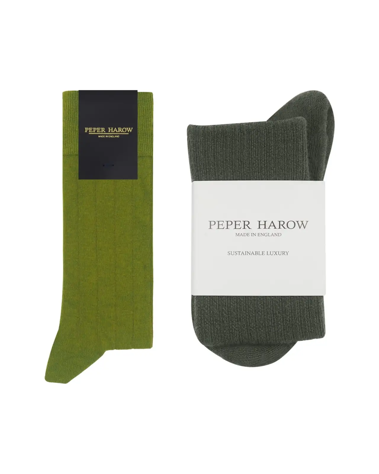 Men PEPER HAROW Cashmere Wool Boot MenS Socks Bundle - Green Olive £41.00