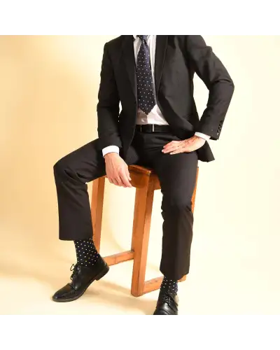 Men PEPER HAROW Pin Polka Mens Ties - Midnight £68.00