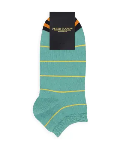 Men PEPER HAROW Thin Stripe Mens Trainer Socks - Teal £13.00