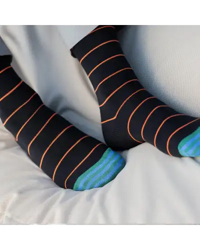 Men PEPER HAROW Thin Stripe Mens Socks - Black £16.00