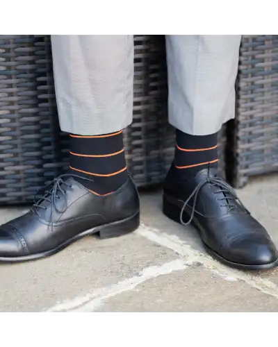 Men PEPER HAROW Thin Stripe Mens Socks - Black £16.00