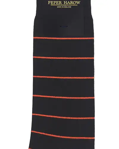 Men PEPER HAROW Thin Stripe Mens Socks - Black £16.00