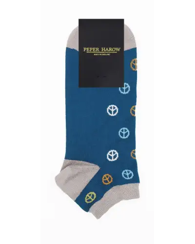 Men PEPER HAROW Peace Mens Trainer Socks - Blue £13.00