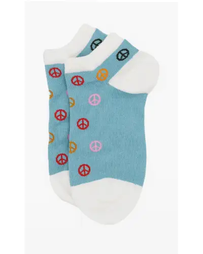 Women PEPER HAROW Peace Womens Trainer Socks - Blue £11.00