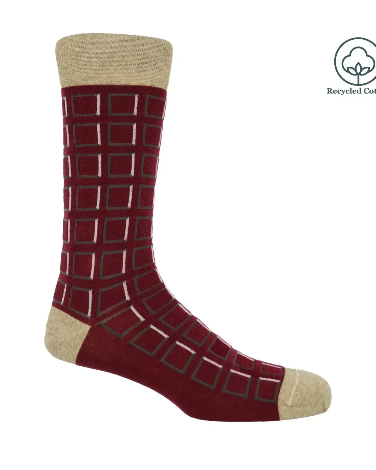 Men PEPER HAROW Cube Mens Socks - Burgundy £14.00