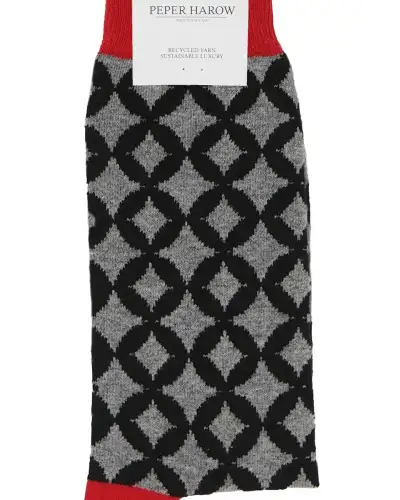 Men PEPER HAROW Mosaic Mens Socks - Black £14.00