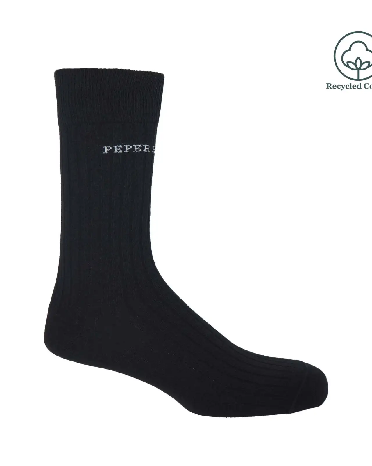 Men PEPER HAROW Recycled Ribbed Mens Socks - Black £14.00