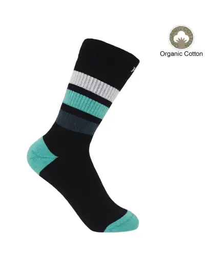 Women PEPER HAROW Striped Organic Womens Sport Socks - Black £15.00