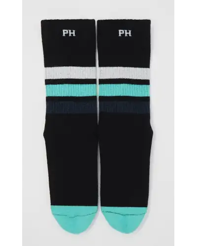 Women PEPER HAROW Striped Organic Womens Sport Socks - Black £15.00