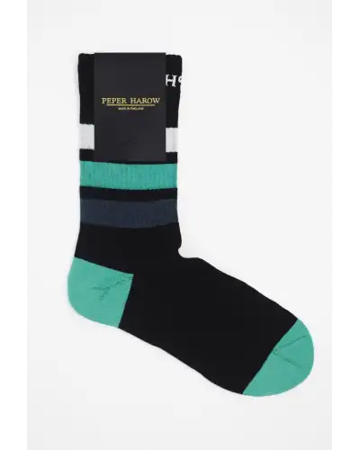 Men PEPER HAROW Striped Organic Mens Sport Socks - Black £16.00