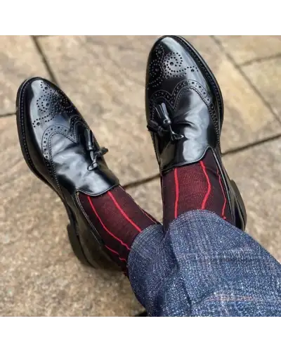 Men PEPER HAROW Pin Stripe Mens Socks - Black £16.00