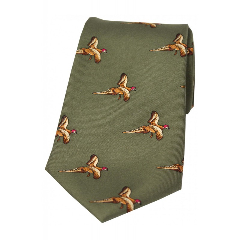 Silk Ties Soprano Ties Soprano Flying Pheasants Country Green Ground Country Silk Tie £21.00