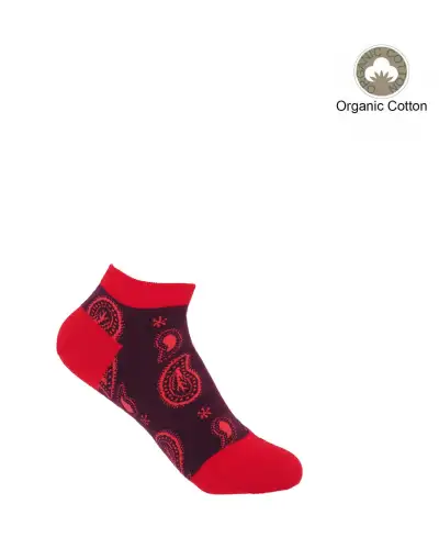 Women PEPER HAROW Paisley Womens Trainer Socks - Burgundy £11.00