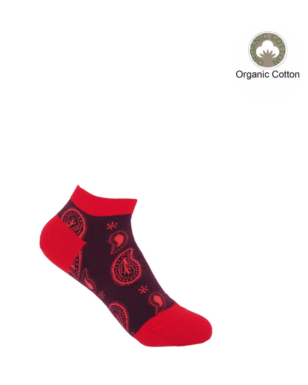 Women PEPER HAROW Paisley Womens Trainer Socks - Burgundy £11.00
