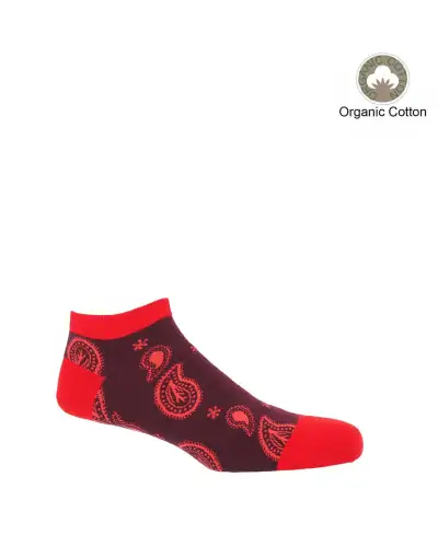 Men PEPER HAROW Paisley Mens Trainer Socks - Burgundy £14.00