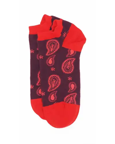 Men PEPER HAROW Paisley Mens Trainer Socks - Burgundy £14.00