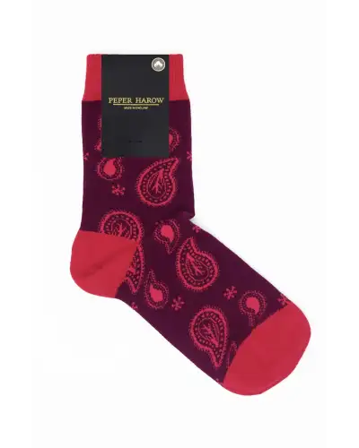 Women PEPER HAROW Paisley Womens Socks - Burgundy £15.00