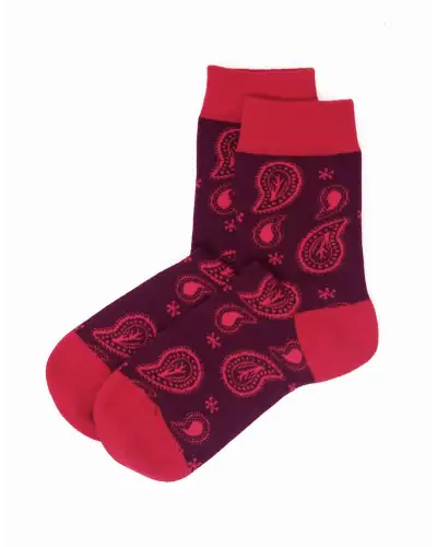 Women PEPER HAROW Paisley Womens Socks - Burgundy £15.00