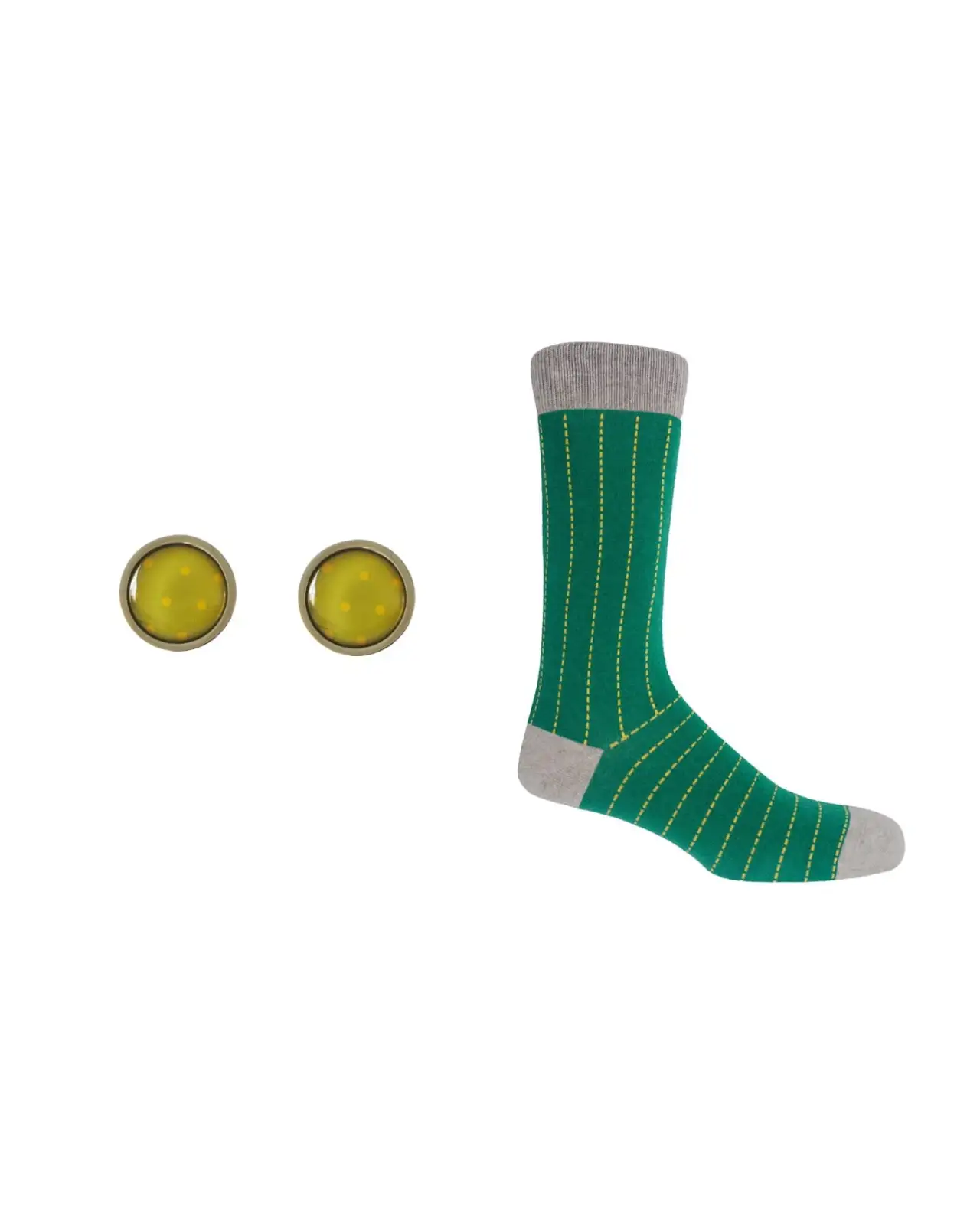 Men PEPER HAROW Grooms Set - Dash Green Socks Olive Cufflink £38.00
