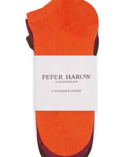 Women PEPER HAROW 4 Pack Essential Womens Trainer Socks - Sunset £28.00