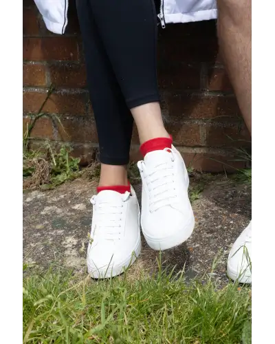Women PEPER HAROW Organic Womens Trainer Sport Socks - Red £11.00