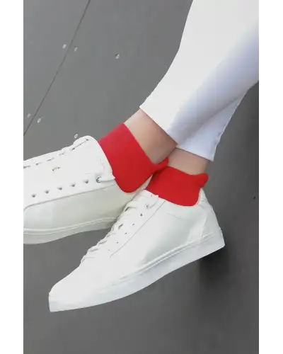 Women PEPER HAROW Organic Womens Trainer Sport Socks - Red £11.00