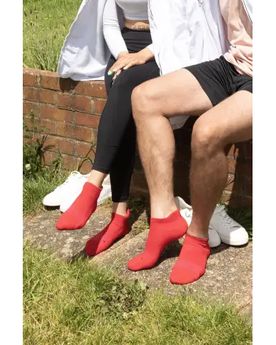 Men PEPER HAROW Organic Mens Trainer Sport Socks - Red £14.00