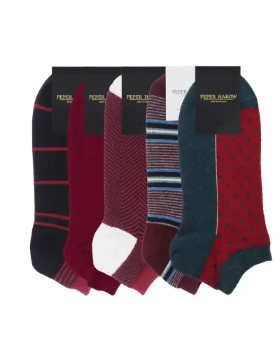 Mens Trainer Socks Bundle - Burgundy | PEPER HAROW PH 8377877954734 Men Sock