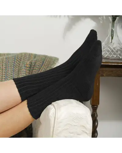 Women PEPER HAROW Ribbed Womens Bed Socks - Black £15.00
