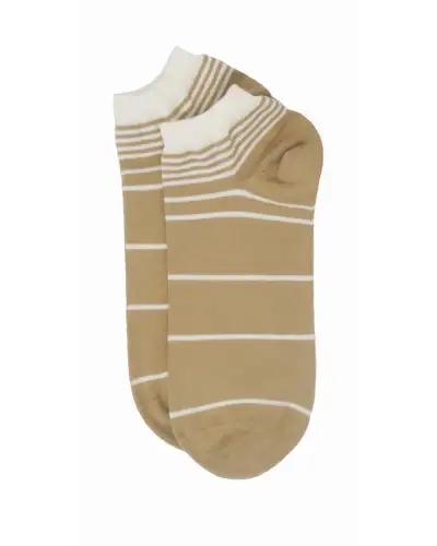 Women PEPER HAROW Retro Stripe Womens Trainer Socks - Beige £11.00