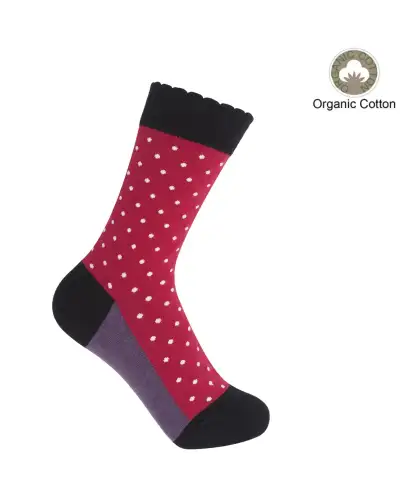 Women PEPER HAROW Pin Polka Womens Socks - Burgundy £15.00