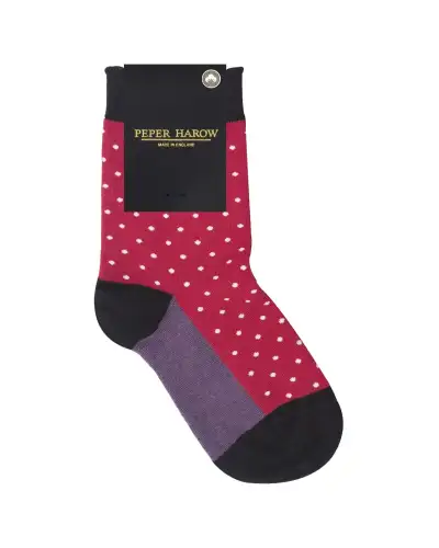 Women PEPER HAROW Pin Polka Womens Socks - Burgundy £15.00