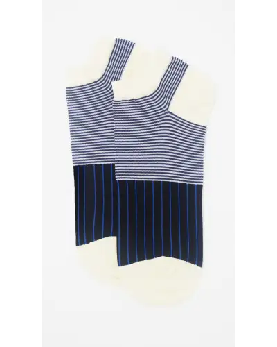 Men PEPER HAROW Oxford Stripe Mens Trainer Socks - Black £13.00