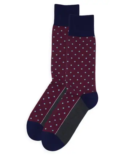 Men PEPER HAROW Pin Polka Mens Socks - Burgundy £16.00