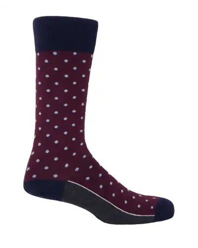 Gents LeadenhallUK Burgundy Pin Polka Tie Socks Mens Gift Box £77.00