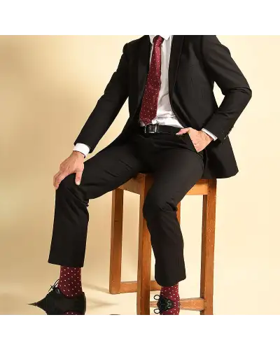 Men PEPER HAROW Pin Polka Mens Ties - Burgundy £68.00