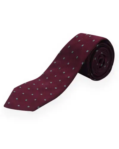 Men PEPER HAROW Pin Polka Mens Ties - Burgundy £68.00