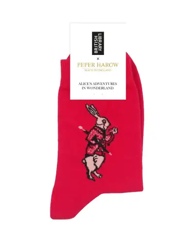 Women PEPER HAROW Alices Adventures In Wonderland Womens Socks - White Rabbit £15.00