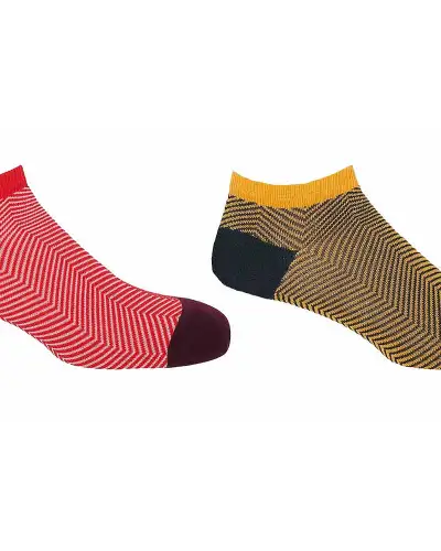 Lux Taylor Mens Trainer Socks Bundle - Red Yellow | PEPER HAROW PH 7708459434158 Men Sock